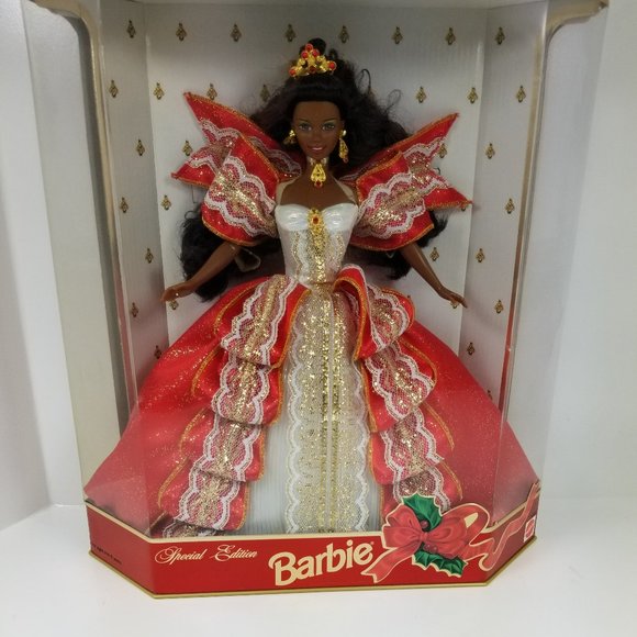 Barbie Other - Happy Holidays Barbie Doll African American 1997 - 10th Anniversary